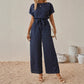 Eleganter Jumpsuit für Damen mit Polka-Dots und weitem Bein