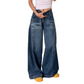 Lässige Damenjeans mit hoher Taille und ausgestelltem Bein