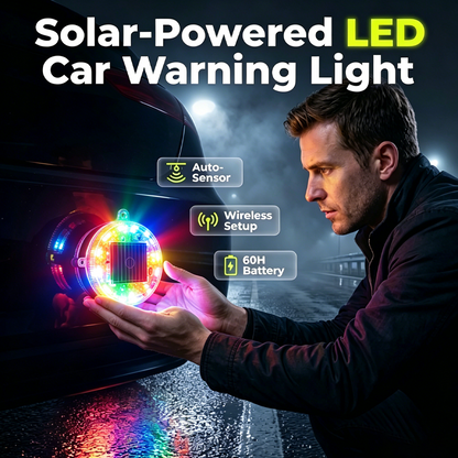 Solarbetriebene LED-Warnleuchte für Autos