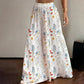 Damenhose mit weitem Bein und Blumenmuster