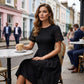 Solid-Color Hollow Elegant Long Dress