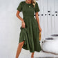 Solid-Color Hollow Elegant Long Dress