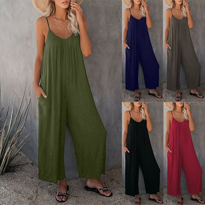 50% Rabatt🔥Fließender Jumpsuit mit Taschen. Letzter Tag des Ausverkaufs,