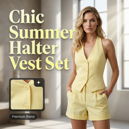 🔥2026 HEISSER SALE 50 % RABATT!!!👗Halter-Top und Shorts – 2-teiliges Set