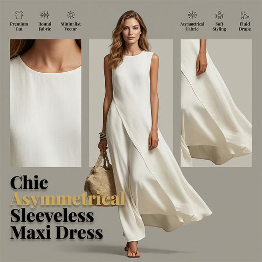 👗 2026 MUST-HAVE 🔥💫 Asymmetrisches Maxi Kleid ohne Ärmel – modern, leicht & luxuriös elegant ✨