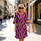 Chic Tiered Midi Dress with Floral Pattern