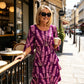 Chic Tiered Midi Dress with Floral Pattern