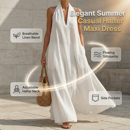 👗 ✨ Elegantes Halter Maxi Kleid – luftig, fließend & perfekt für warme Tage ☀️