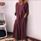 Lässiges, locker sitzendes Maxikleid aus Baumwolle und Leinen für Damen