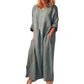 Lässiges, locker sitzendes Maxikleid aus Baumwolle und Leinen für Damen