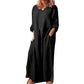 Lässiges, locker sitzendes Maxikleid aus Baumwolle und Leinen für Damen