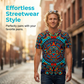 Kurzarm-T-Shirt im Vintage-Tribal-Art-Stil für Herren