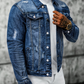 👔🔥 Neuheiten – Herren-Freizeit-Denimjacke im Used-Look mit Vintage-Wäsche