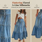 💙 50% RABATT! 👗 Damen Hochbund Stufenrock A-Linie Denim Maxirock – Figurumschmeichelnd, müheloser Chic & perfekt für jeden Tag