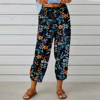 🌺🔥 50% RABATT ✨ Vintage Jogginghose mit Blumenmuster & hoher Taille – bequem, stylisch & voll im Trend 💫