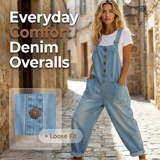 Aktueller Trend👖 Weite Jeans-Latzhosen mit verstellbaren Trägern – lockere Passform und tiefe Taschen für Komfort im Alltag