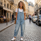👖🔥 50% RABATT 💥 Damen Baggy Denim Latzhose mit Taschen – lässig, bequem & absolut im Trend