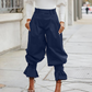 👖🎉 Damen Laternen-Hose mit Falten & Rüschenabschlüssen – Leicht & luftig – Perfekt für Sommer, Strand oder einen romantischen Boho-Look – feminin und bequem 🌸