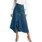 💙👗 Asymmetrischer Jeansrock mit hoher Taille
