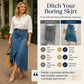 💙👗 Asymmetrischer Jeansrock mit hoher Taille