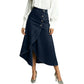 💙👗 Asymmetrischer Jeansrock mit hoher Taille