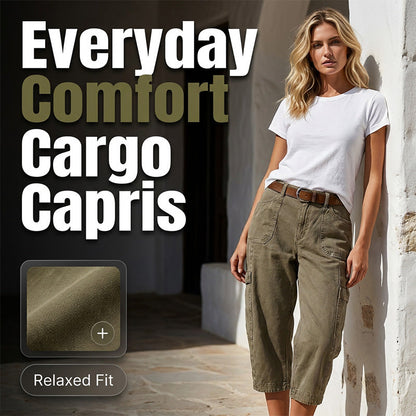 👖🌿 Lässige Cargo-Caprihosen für Damen – bequeme 3/4-Hosen mit vielen Taschen, perfekt für Alltag, Reisen & Sommer ☀️