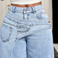 👖✨ Asymmetrische Jeans mit weitem Bein – bequem und vielseitig.