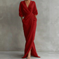 👗✨ Elegantes Maxi-Wickelkleid mit V-Ausschnitt