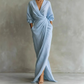 👗✨ Elegantes Maxi-Wickelkleid mit V-Ausschnitt
