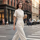 Qualität überzeugt! Kurzärmeliger Jumpsuit für Damen mit Stehkragen und weitem Bein