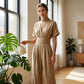 Qualität überzeugt! Kurzärmeliger Jumpsuit für Damen mit Stehkragen und weitem Bein