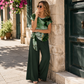 🌿 Gemustertes Lounge-Set mit breiten Beinen