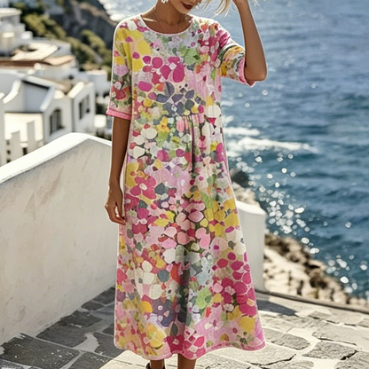 🌺🌸 Lockeres Blumen-Sommerkleid mit versteckten Taschen