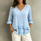 👚🌿 Lockeres Rüschen-V-Ausschnitt-Top – bequem und luftig