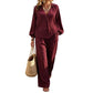 👚👖 Elegantes V-Ausschnitt-Set mit Taschen