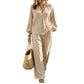 👚👖 Elegantes V-Ausschnitt-Set mit Taschen