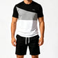 👕Herren 2-Teiler Freizeit-Set | Colorblock T-Shirt & Shorts für Alltag & Sport 🌿