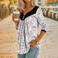 🌸✨ Vintage Blumenprint-Langarm-T-Shirt mit V-Ausschnitt