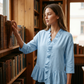 👚✨ Elegantes Damenoberteil mit Rüschen und V-Ausschnitt – feminin, luftig & vielseitig – perfekt für Alltag, Büro & besondere Anlässe