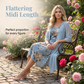 🌺👗 Leichtes Blumen-Midikleid-Set mit Strickjacke