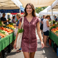 Damen lässiges Kurzarm-Reißverschluss-Kleid