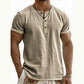 🌿 Kurzärmeliges, atmungsaktives Henley-Shirt mit Kontrast