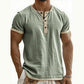 🌿 Kurzärmeliges, atmungsaktives Henley-Shirt mit Kontrast
