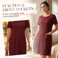 👗🌿 Luftiges Sommerkleid mit Rundhalsausschnitt und praktischen Taschen