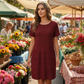 👗🌿 Luftiges Sommerkleid mit Rundhalsausschnitt und praktischen Taschen
