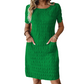 👗🌿 Luftiges Sommerkleid mit Rundhalsausschnitt und praktischen Taschen