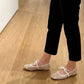 Damen Französische Mesh-Flats mit Schleife