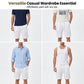 Atmungsaktive Herren-Shorts aus Baumwolle und Leinen mit mehreren Taschen