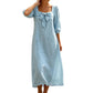 👗🌸 Midikleid für Damen mit Schleife und quadratischem Ausschnitt