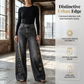 💃 Damen Weite-Bein-Jeans mit Ösen – Hochsitzende Passform, streckende weite Beine & silberfarbene Ösenakzente. Ein vintage-inspiriertes Grundstück mit moderner Haltung 🌿